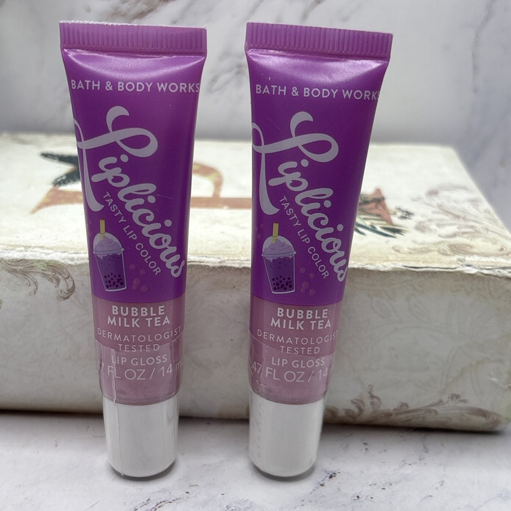Bath & Body Works Liplicious Bubble Milk Tea Lip Gloss 0.47 oz Lot of 2 Sealed